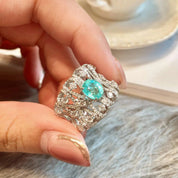 Aqua Serenity Luxe 925 Silver Plated Ring - AmoreNmore