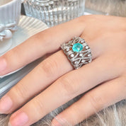 Aqua Serenity Luxe 925 Silver Plated Ring - AmoreNmore