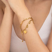 Golden Heart Charm Bracelet