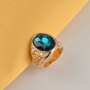 Blue Dynasty – Gold Cutwork 18K Gold Plated Statement Ring