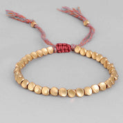 Zenith Calm | Loop Adjustable Beaded Bracelet | Matte Bead Cord Design with Gold Accents | Minimal Everyday Comfort Bracelet