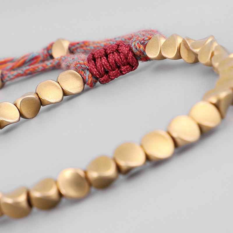 Zenith Calm | Loop Adjustable Beaded Bracelet | Matte Bead Cord Design with Gold Accents | Minimal Everyday Comfort Bracelet