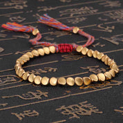Zenith Calm | Loop Adjustable Beaded Bracelet | Matte Bead Cord Design with Gold Accents | Minimal Everyday Comfort Bracelet