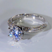 Grand Halo Solitaire Ring
