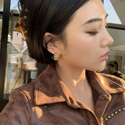 Gilded Edge | Chain Luxe Hoop Earrings | Gold Plated Interlock Link Design | Bold Contemporary Luxe Hoops