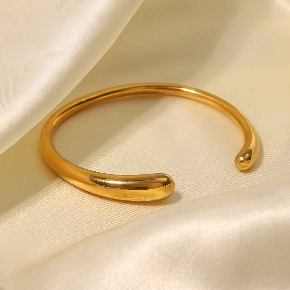 Aurielle Glow | Prism Open Cuff Bracelet | Gold Plated Crystal Detail | Modern Minimal Luxe Statement Piece