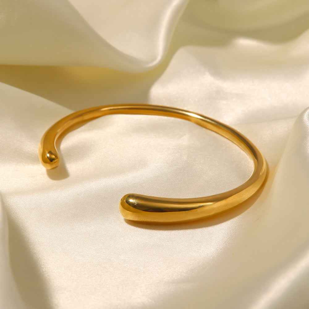 Aurielle Glow | Prism Open Cuff Bracelet | Gold Plated Crystal Detail | Modern Minimal Luxe Statement Piece