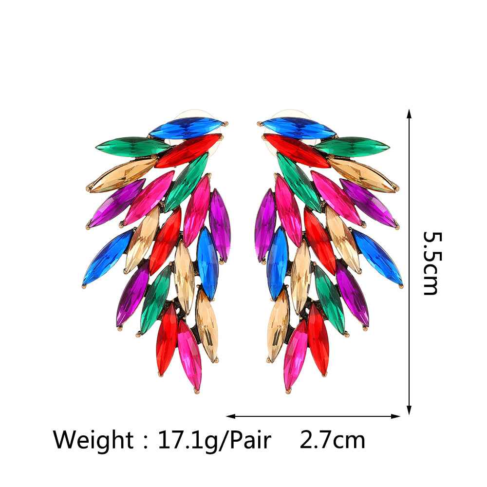 Aurora Bloom | Prism Statement Drop Earrings | Gold Plated Multicolor Crystal Design | Bold Festive Luxe Earrings