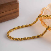 Regalis Twist | Rope Chain Necklace | Gold Plated Twisted Link Design | Classic Everyday Luxe Necklace