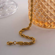 Regalis Twist | Rope Chain Necklace | Gold Plated Twisted Link Design | Classic Everyday Luxe Necklace