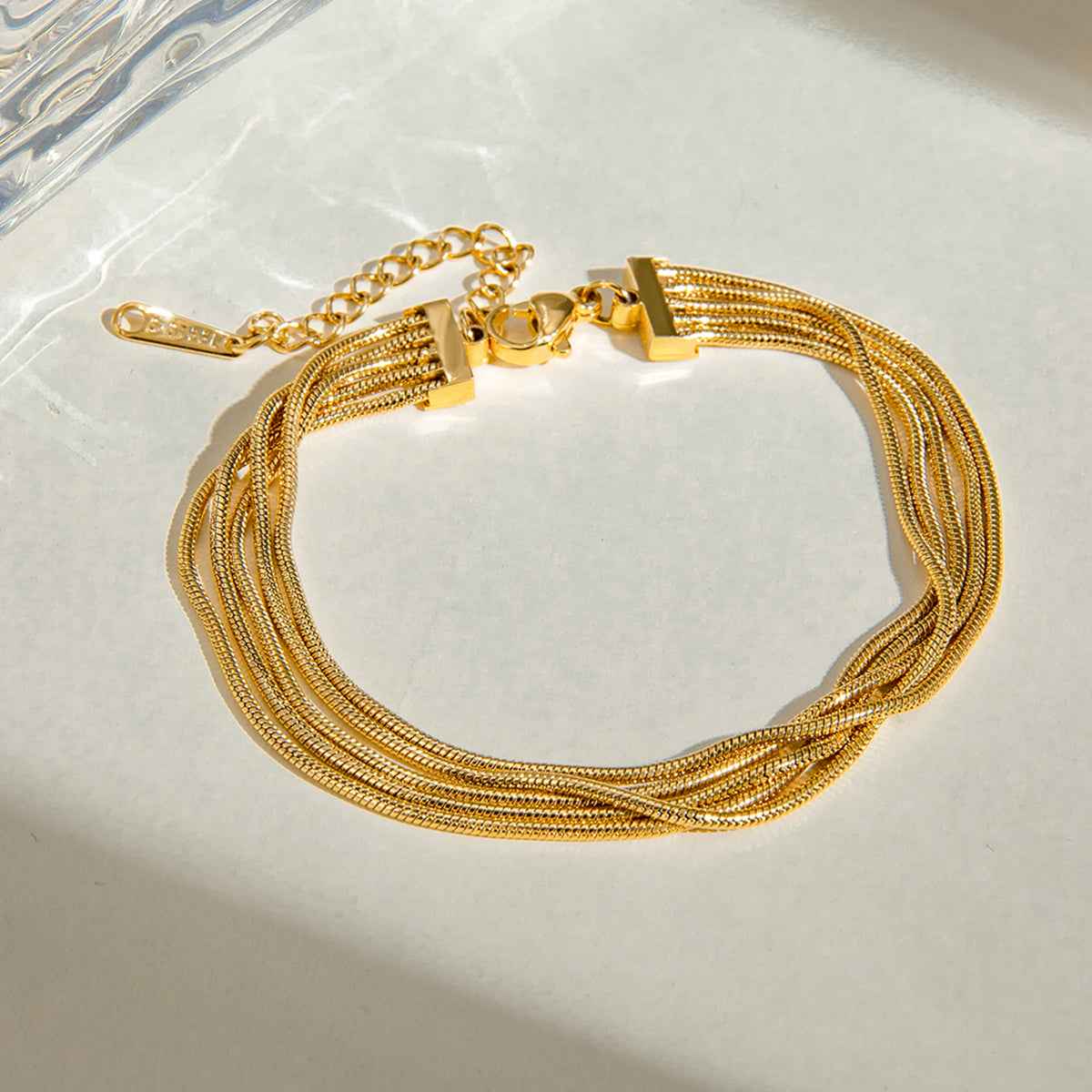 Imperial Flow | Cascade Multi-Layer Chain Bracelet | Gold Plated Layered Design | Bold Everyday Luxe Statement Piece