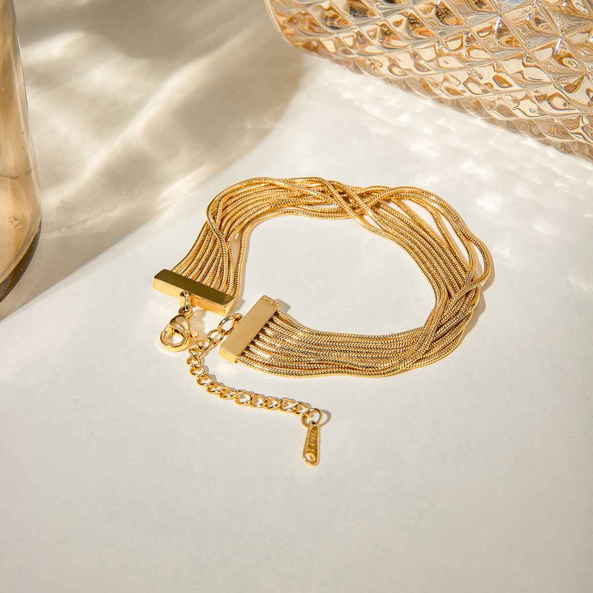 Imperial Flow | Cascade Multi-Layer Chain Bracelet | Gold Plated Layered Design | Bold Everyday Luxe Statement Piece