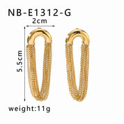 Aurelia Flow | Dual Chain Drop Earrings | Gold & Silver Plated Layered Chain Design | Modern Statement Luxe Earrings