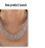 Gilded Flow | Mesh Statement Necklace | Gold Plated Woven Texture Design | Bold Contemporary Luxe Necklace