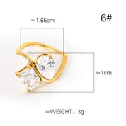 Celestia | Duo Crystal Ring | Pear Cut And Princess Cut Crystals Gold Tone | Two Crystals Gold Tone | Elegant Modern Ring