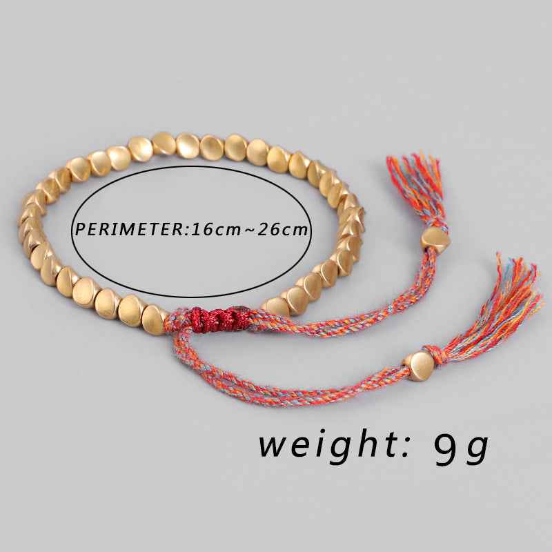 Zenith Calm | Loop Adjustable Beaded Bracelet | Matte Bead Cord Design with Gold Accents | Minimal Everyday Comfort Bracelet