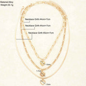Veloura Charm | Multi-Layer Heart Necklace | Gold Plated Layered Chain with Heart Pendants | Romantic Statement Luxe Necklace