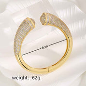 Aurielle Luxe | Radiance Crystal Cuff Bracelet | Gold Plated Crystal Embellished Design | Elegant Statement Bracelet for Timeless Glamour