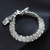 Celestia Glow | Emerald Prism Luxe Bracelet | Gold Plated Green Crystal Detailing | Elegant Contemporary Statement Bracelet