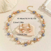Blush Royale | Pearl Elegance Necklace & Earring Set | Gold Plated Multi-Tone Pearl Design | Sophisticated Occasion Luxe Set