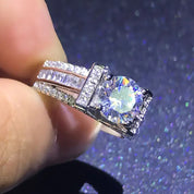 Radiant Crown Solitaire Ring