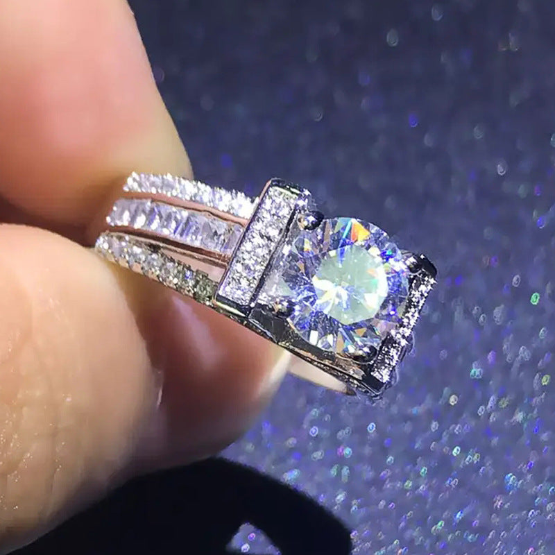 Radiant Crown Solitaire Ring