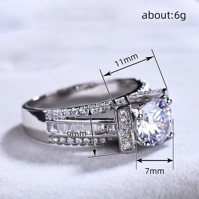 Radiant Crown Solitaire Ring