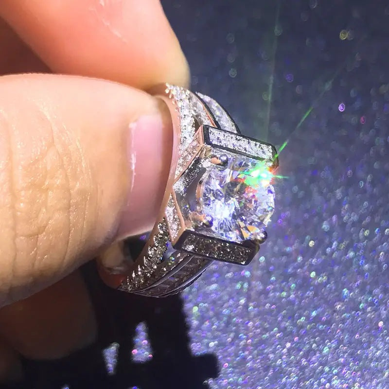 Radiant Crown Solitaire Ring