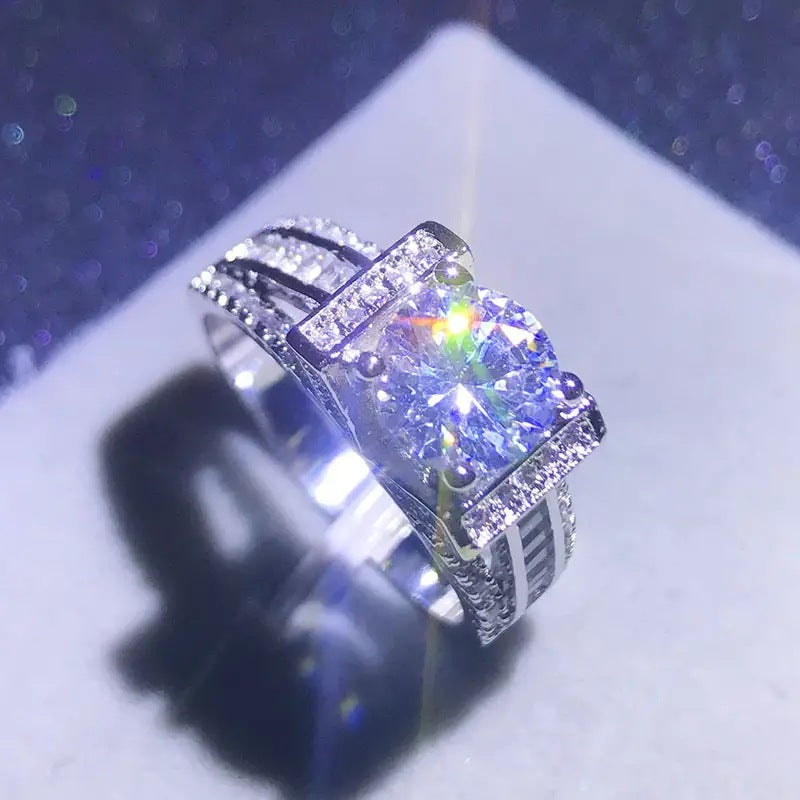 Radiant Crown Solitaire Ring