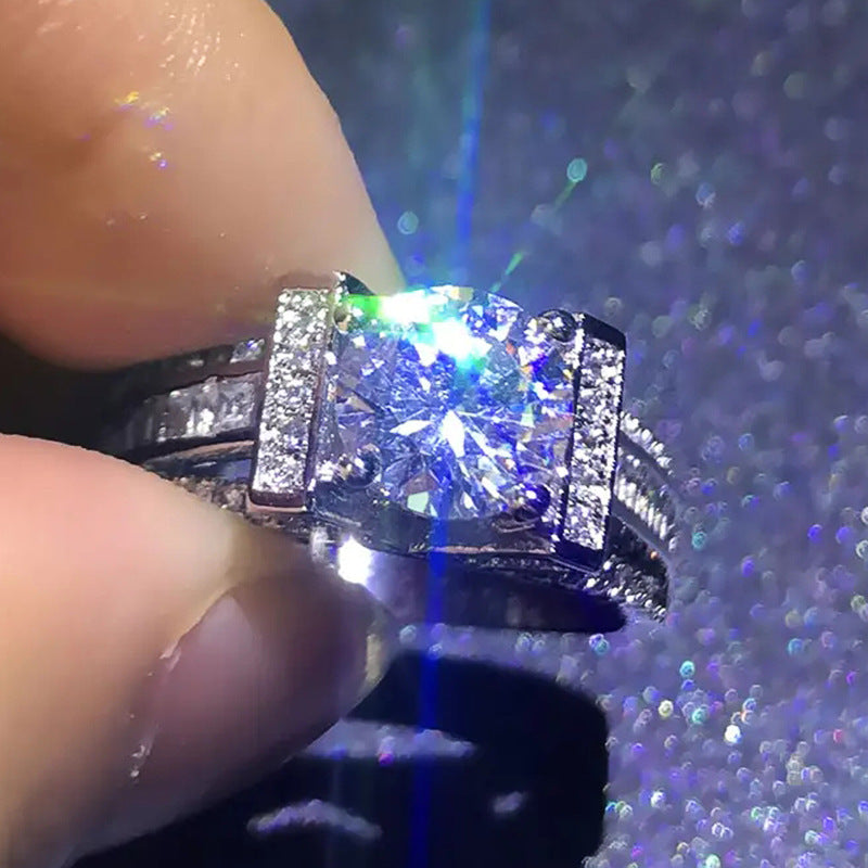 Radiant Crown Solitaire Ring