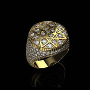 Imperial | Radiant Mandala Ring | Geometric Mandala Star Motif | Bold Luxury Statement