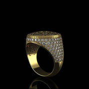 Imperial | Radiant Mandala Ring | Geometric Mandala Star Motif | Bold Luxury Statement