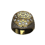 Imperial | Radiant Mandala Ring | Geometric Mandala Star Motif | Bold Luxury Statement