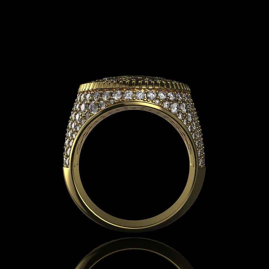 Imperial | Radiant Mandala Ring | Geometric Mandala Star Motif | Bold Luxury Statement