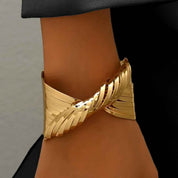 Aurielle Curve | Twist Luxe Cuff Bracelet | Gold Plated Sculpted Design | Modern Statement Bracelet for Elevated Styling
