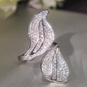 Lustrous Twin Petal Adjustable Ring