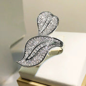 Lustrous Twin Petal Adjustable Ring