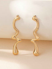 Aurielle Flow | Sculpted Statement Earrings | Gold Plated Fluid Abstract Design | Modern Artistic Luxe Earrings