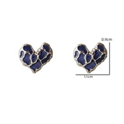 Midnight Muse | Mosaic Heart Stud Earrings | Silver Plated Textured Enamel Design | Minimal Everyday Luxe Studs