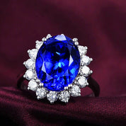 Royal Azure Halo Adjustable Ring