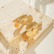 Butterfly Bloom Open Cuff Bracelet - Gold Plated