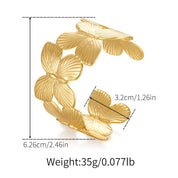 Butterfly Bloom Open Cuff Bracelet - Gold Plated