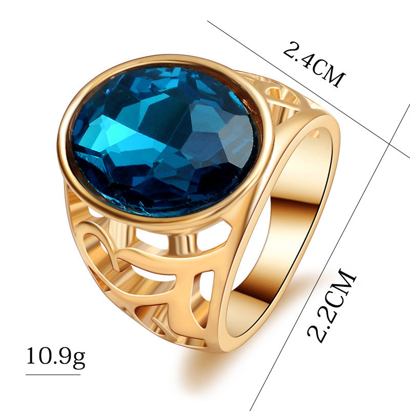 Blue Dynasty – Gold Cutwork 18K Gold Plated Statement Ring