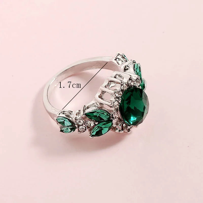 Emerald Bloom Statement 925 Sliver Plated Ring