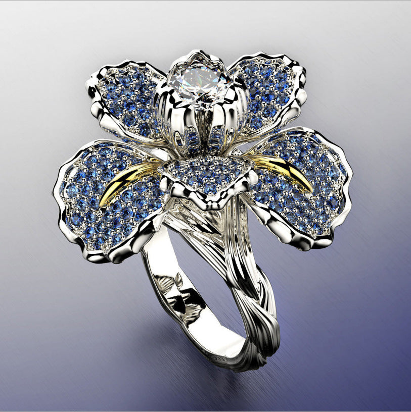 Orchid Bloom Radiance 925 Silver Plated Ring