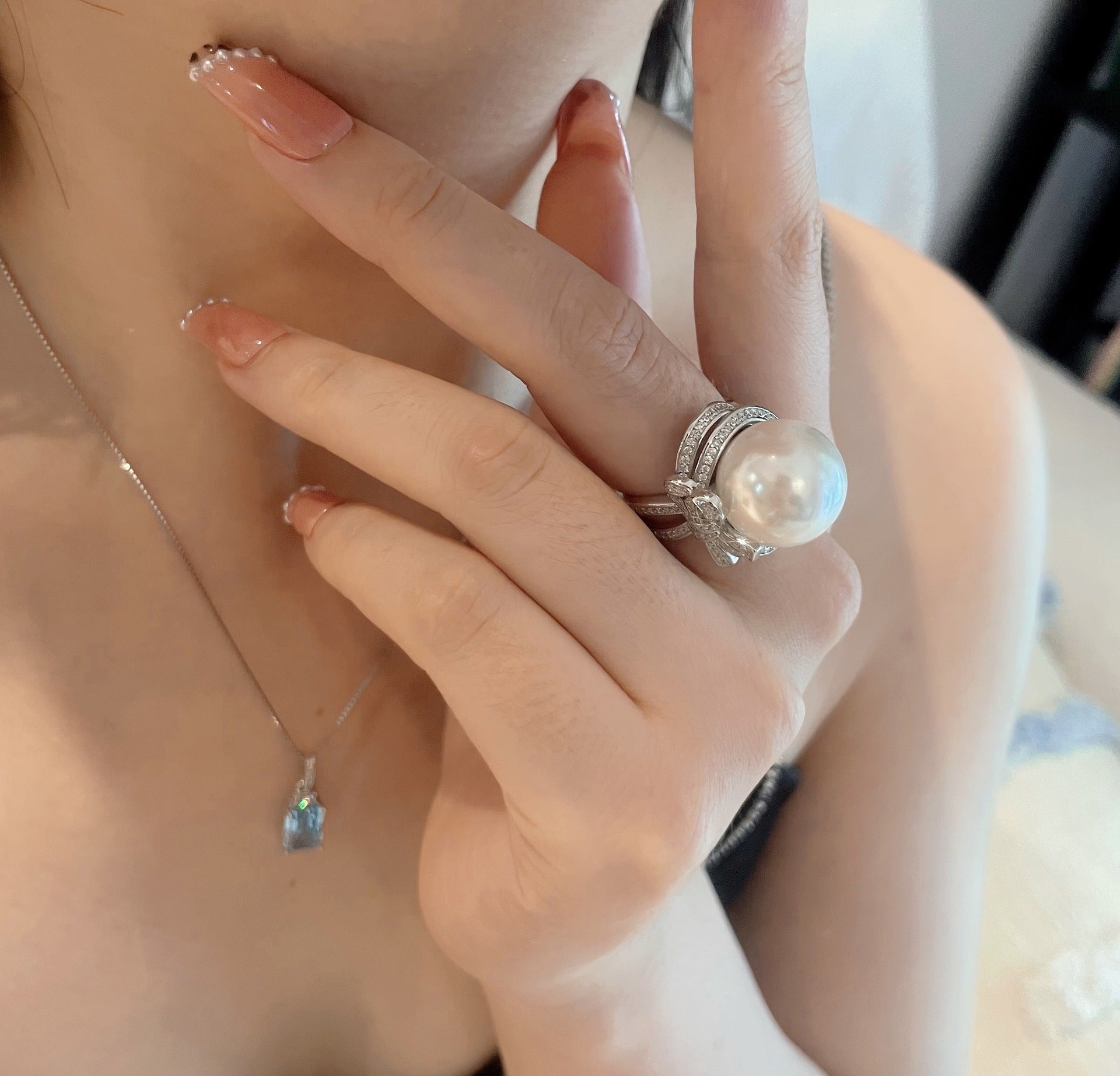 Majestic Pearl Crown 925 Silver Plated Ring