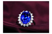 Royal Azure Halo Adjustable Ring