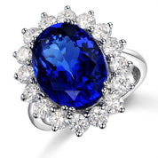 Royal Azure Halo Adjustable Ring