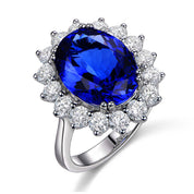 Royal Azure Halo Adjustable Ring