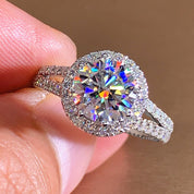 Halo Royale – Dual Shine Split Band 925 Silver / 18K Gold Plated Ring
